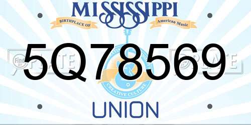 5Q78569 Mississippi License Plate