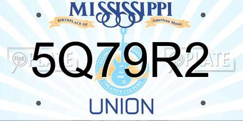 5Q79R2 Mississippi License Plate