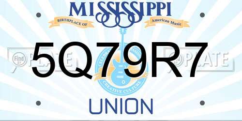 5Q79R7 Mississippi License Plate