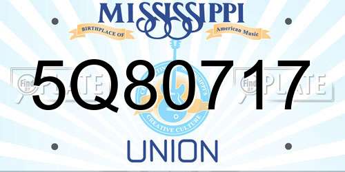5Q80717 Mississippi License Plate