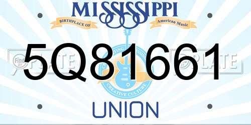 5Q81661 Mississippi License Plate