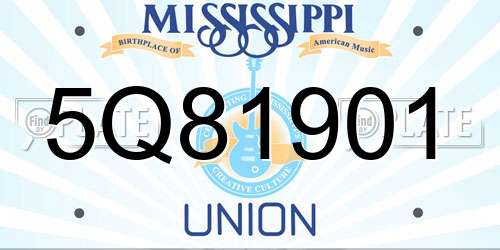 5Q81901 Mississippi License Plate