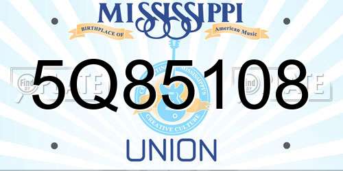 5Q85108 Mississippi License Plate