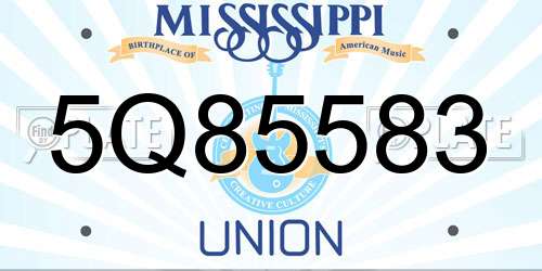5Q85583 Mississippi License Plate