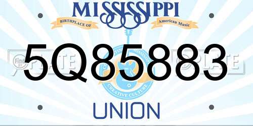 5Q85883 Mississippi License Plate