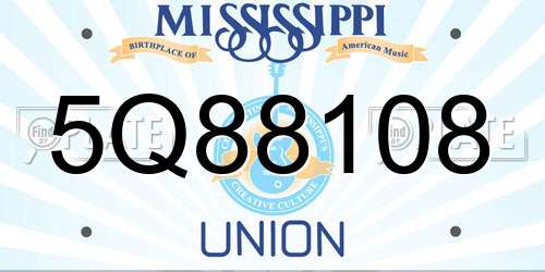 5Q88108 Mississippi License Plate