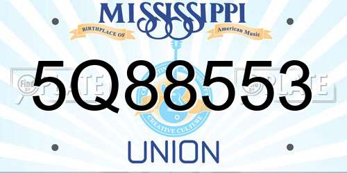 5Q88553 Mississippi License Plate