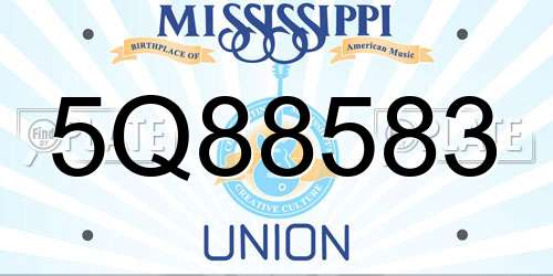 5Q88583 Mississippi License Plate