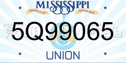5Q99065 Mississippi License Plate