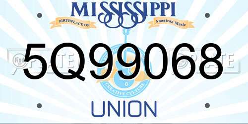 5Q99068 Mississippi License Plate