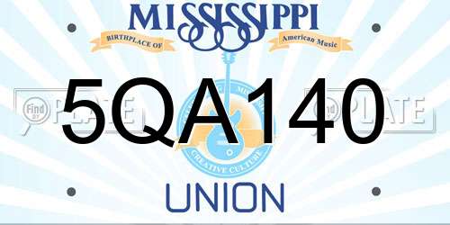 5QA140 Mississippi License Plate