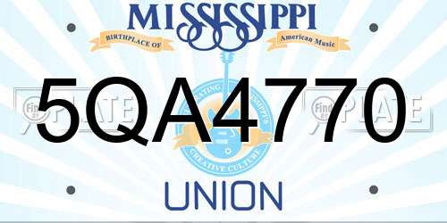 5QA4770 Mississippi License Plate