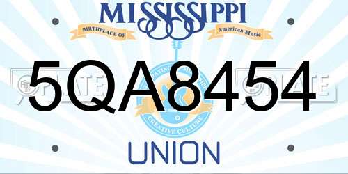 5QA8454 Mississippi License Plate
