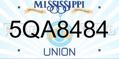 5QA8484 Mississippi License Plate