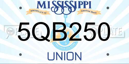 5QB250 Mississippi License Plate