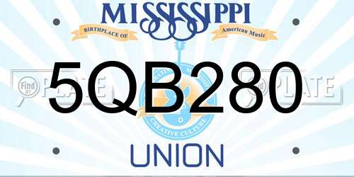 5QB280 Mississippi License Plate