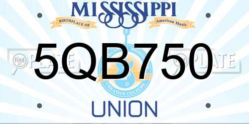 5QB750 Mississippi License Plate