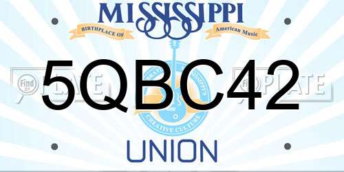 5QBC42 Mississippi License Plate