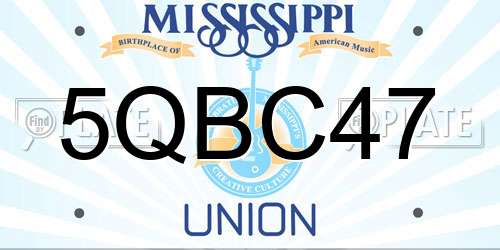 5QBC47 Mississippi License Plate