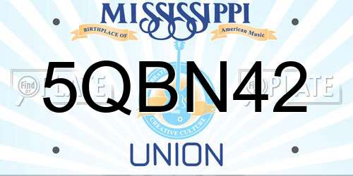 5QBN42 Mississippi License Plate