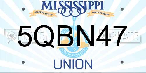 5QBN47 Mississippi License Plate