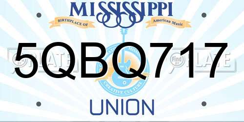 5QBQ717 Mississippi License Plate
