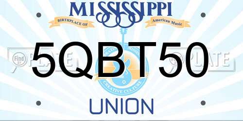5QBT50 Mississippi License Plate