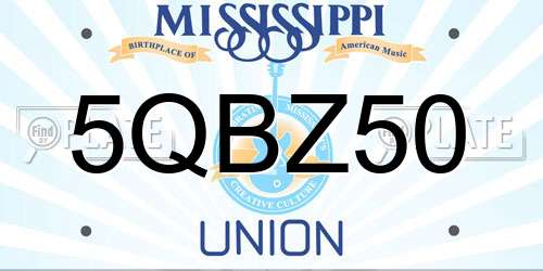 5QBZ50 Mississippi License Plate