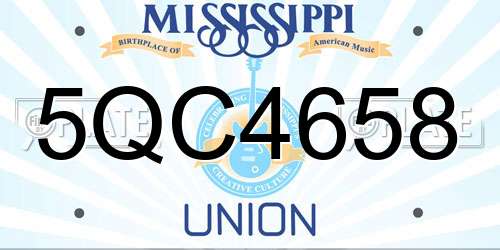 5QC4658 Mississippi License Plate