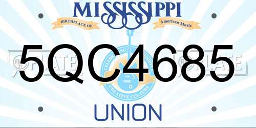 5QC4685 Mississippi License Plate