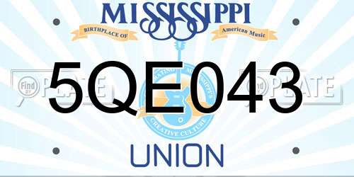5QE043 Mississippi License Plate