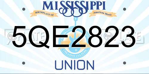 5QE2823 Mississippi License Plate