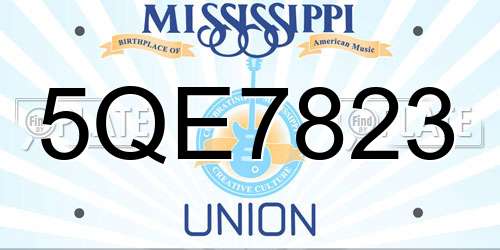 5QE7823 Mississippi License Plate