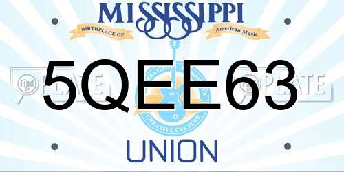 5QEE63 Mississippi License Plate