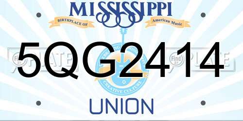 5QG2414 Mississippi License Plate