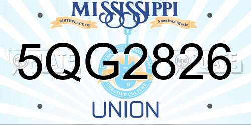 5QG2826 Mississippi License Plate