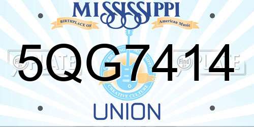 5QG7414 Mississippi License Plate