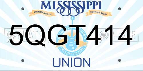 5QGT414 Mississippi License Plate