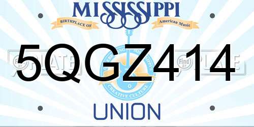 5QGZ414 Mississippi License Plate