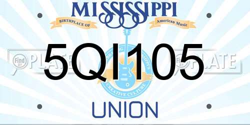 5QI105 Mississippi License Plate