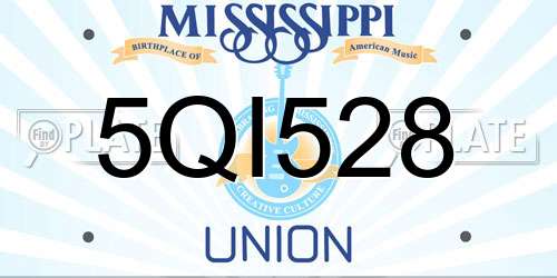 5QI528 Mississippi License Plate