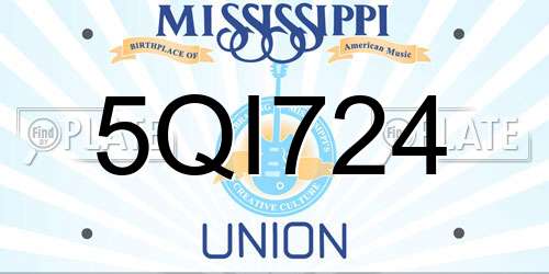 5QI724 Mississippi License Plate