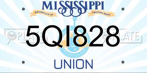 5QI828 Mississippi License Plate