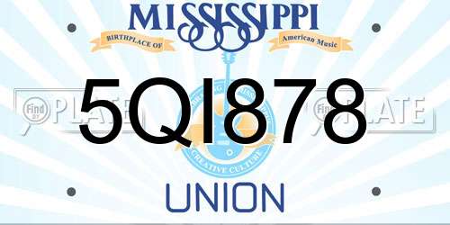 5QI878 Mississippi License Plate