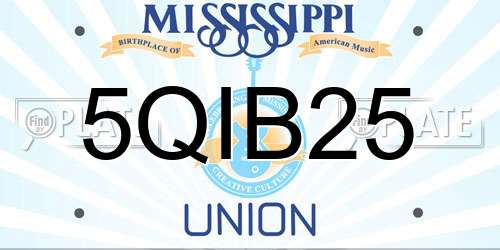 5QIB25 Mississippi License Plate