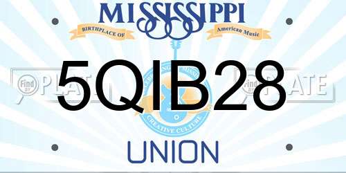 5QIB28 Mississippi License Plate