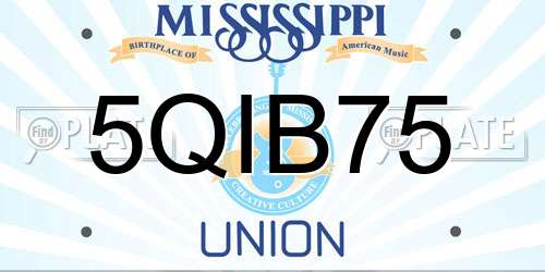 5QIB75 Mississippi License Plate
