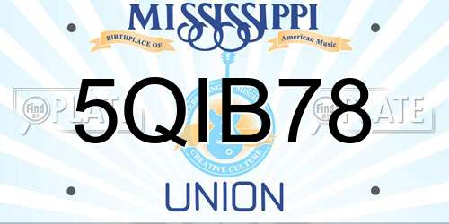 5QIB78 Mississippi License Plate