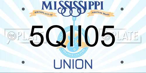 5QII05 Mississippi License Plate