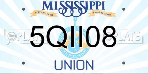 5QII08 Mississippi License Plate
